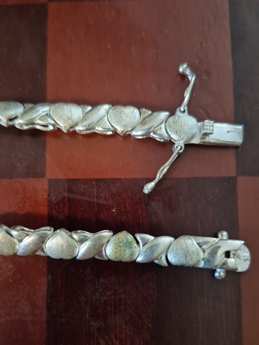 FAS(For Art's Sake) 925 Silver Vintage Italian Made Puffy Heart Bracelet